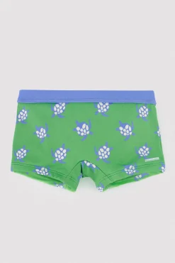 Bañador bóxer bebé estampado tortugas verde