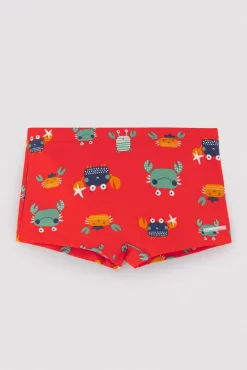 Bañador bóxer niño estampado cangrejos rojo