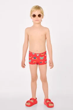 Bañador bóxer niño estampado cangrejos rojo