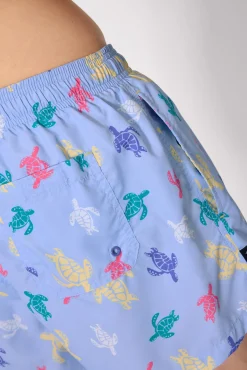 Bañador corto estampado tortugas multicolor