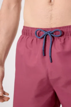 Bañador medio básico rosa oscuro empolvado