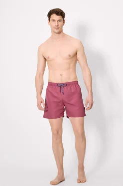 Bañador medio básico rosa oscuro empolvado
