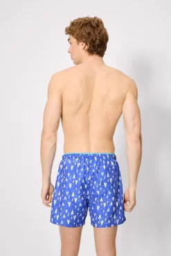 Bañador medio estampado barcos veleros azul