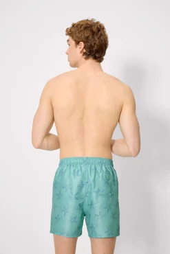 Bañador medio estampado estrellas mar verde