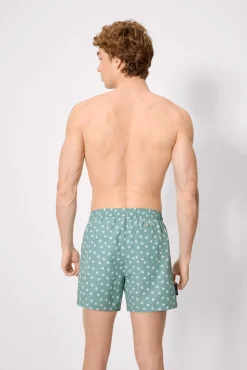 Bañador medio estampado pulpos verde