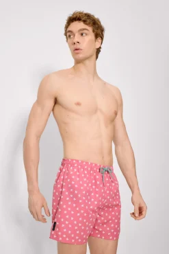 Bañador medio estampado pulpos rosa