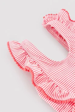 Bañador niña volates estampado rayas