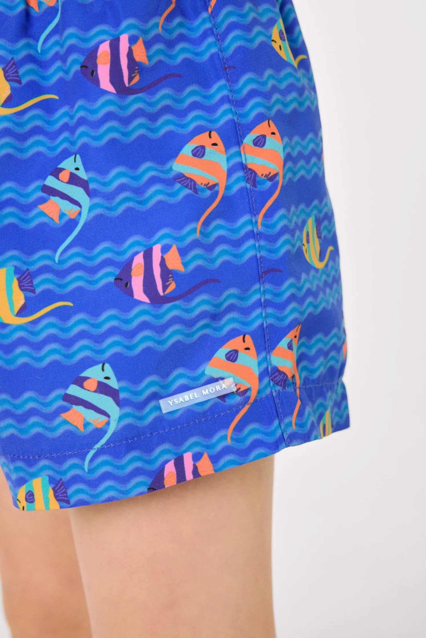 Bañador niño corto estampado peces tropicales multicolor