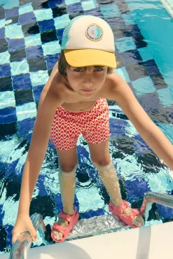 Bañador niño corto estampado étnico multicolor