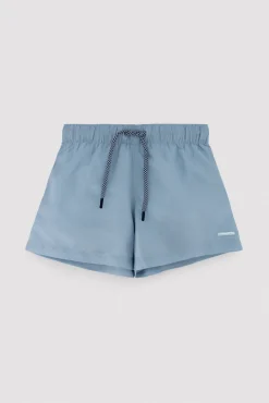 Bañador niño corto liso azul