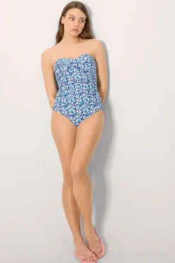 Bañador reductor bandeau alta compresión liberty azul copa B