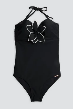 Bañador reductor bandeau con aro negro copa B