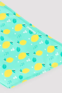 Bikini niña detalle volante estampado limones