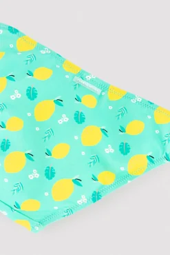 Bikini niña detalle volante estampado limones