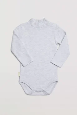 Body bebé básico cuello alto gris