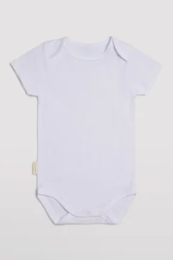 Body bebé básico manga corta solapas blanco