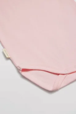 Body bebé básico manga corta solapas rosa