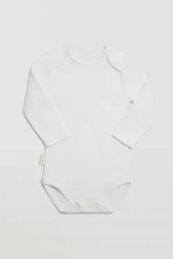 Body bebé básico manga larga solapas blanco