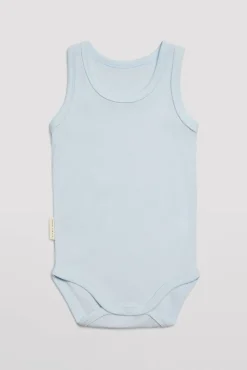 Body bebé básico tirantes anchos celeste
