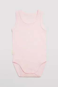 Body bebé básico tirantes anchos rosa