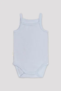 Body bebé básico tirantes finos celeste