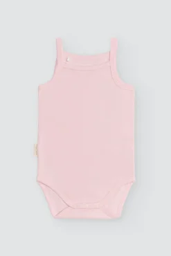 Body bebé básico tirantes finos rosa