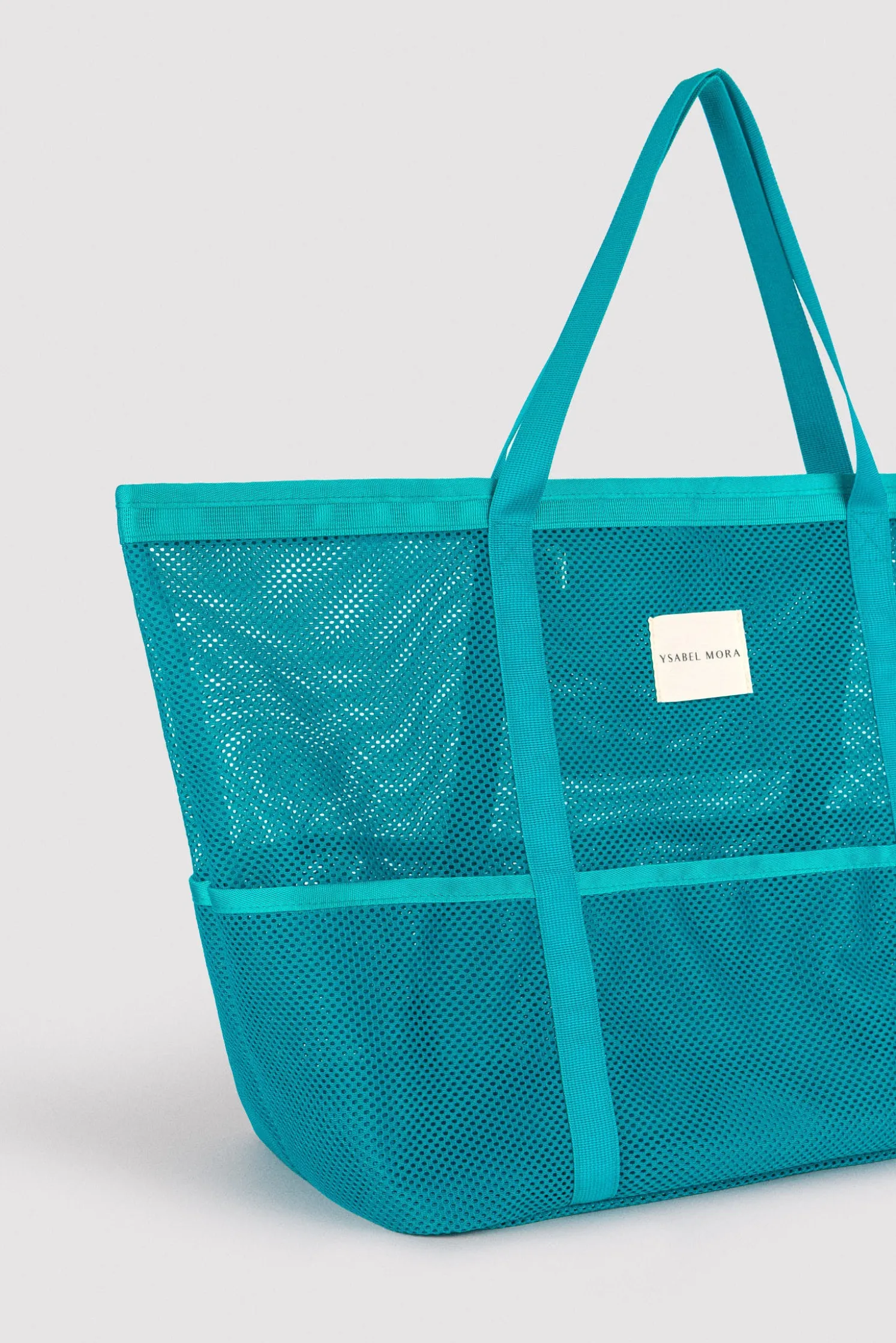 Bolso de playa calado turquesa