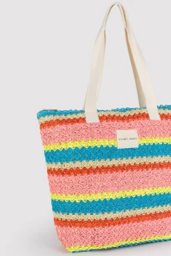 Bolso de playa de rafia colores