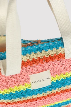 Bolso de playa de rafia colores