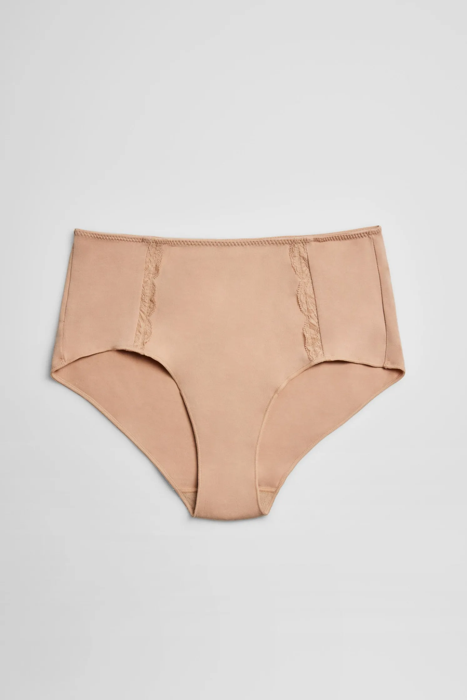 Braga alta algodón con detalles nude