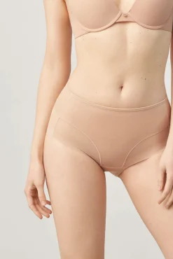 Braga alta de tul nude