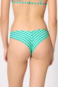 Braga bikini brasileña estampado geométrico verde