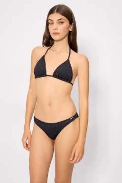 Braga bikini brasileña textura negro