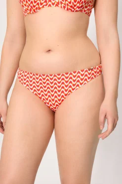 Braga bikini micropiqué estampada coral