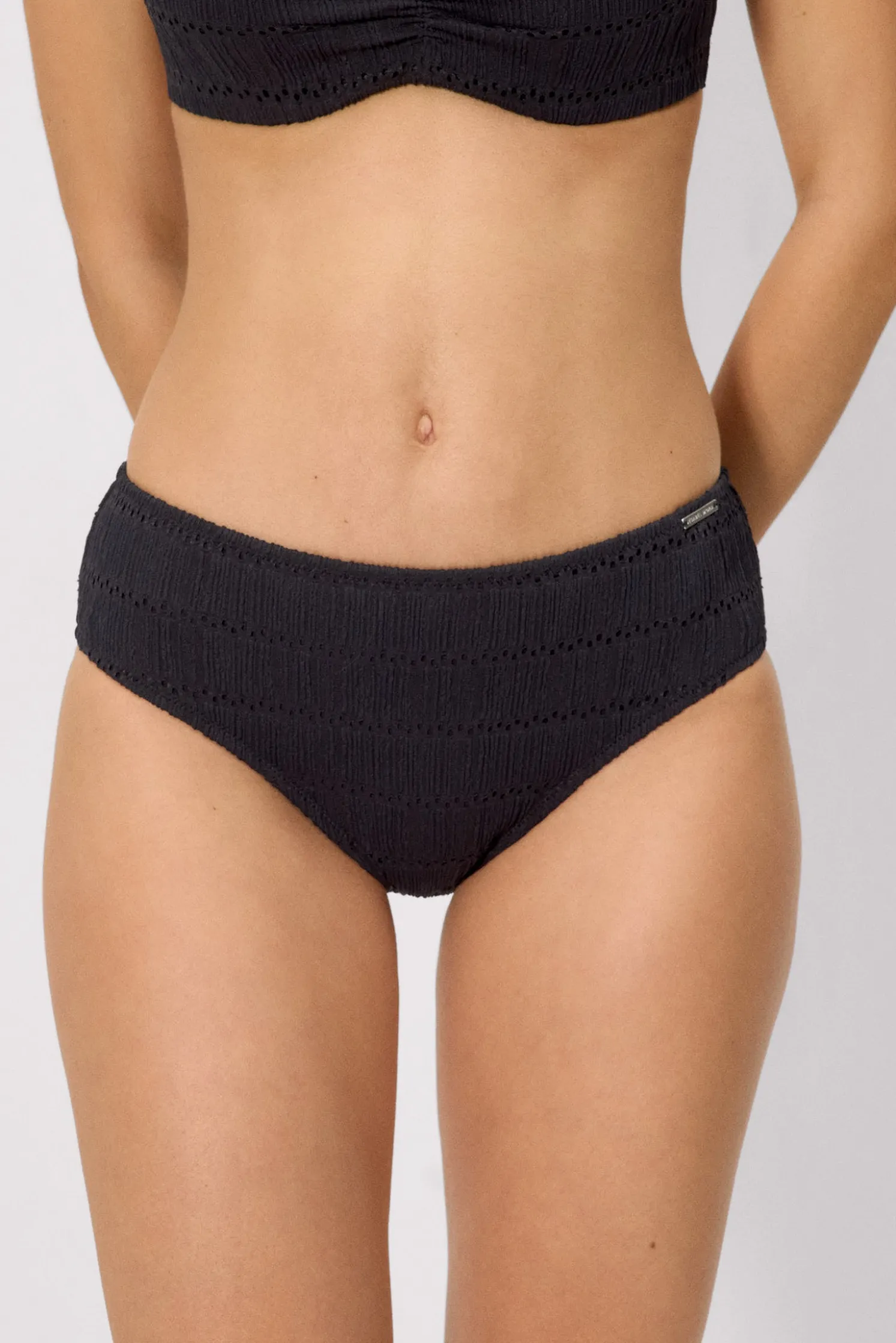 Braga bikini midi textura negro