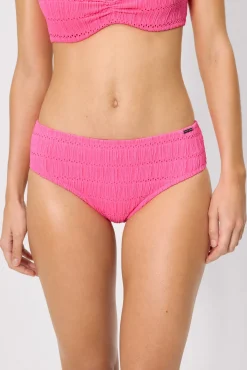Braga bikini midi textura rosa