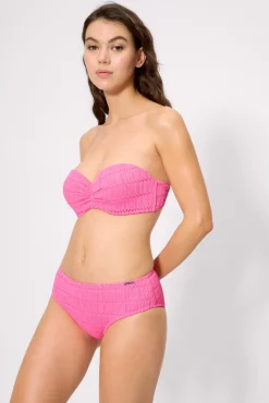 Braga bikini midi textura rosa