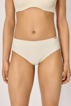 Braga bikini moldeadora midi tejido calado marfil