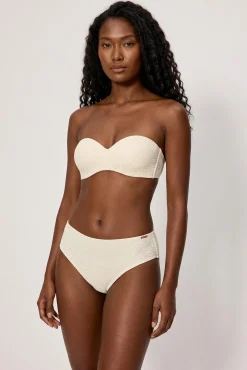 Braga bikini moldeadora midi tejido calado marfil