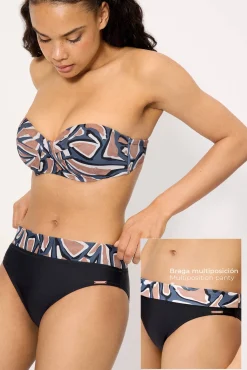 Braga bikini multiposición estampada