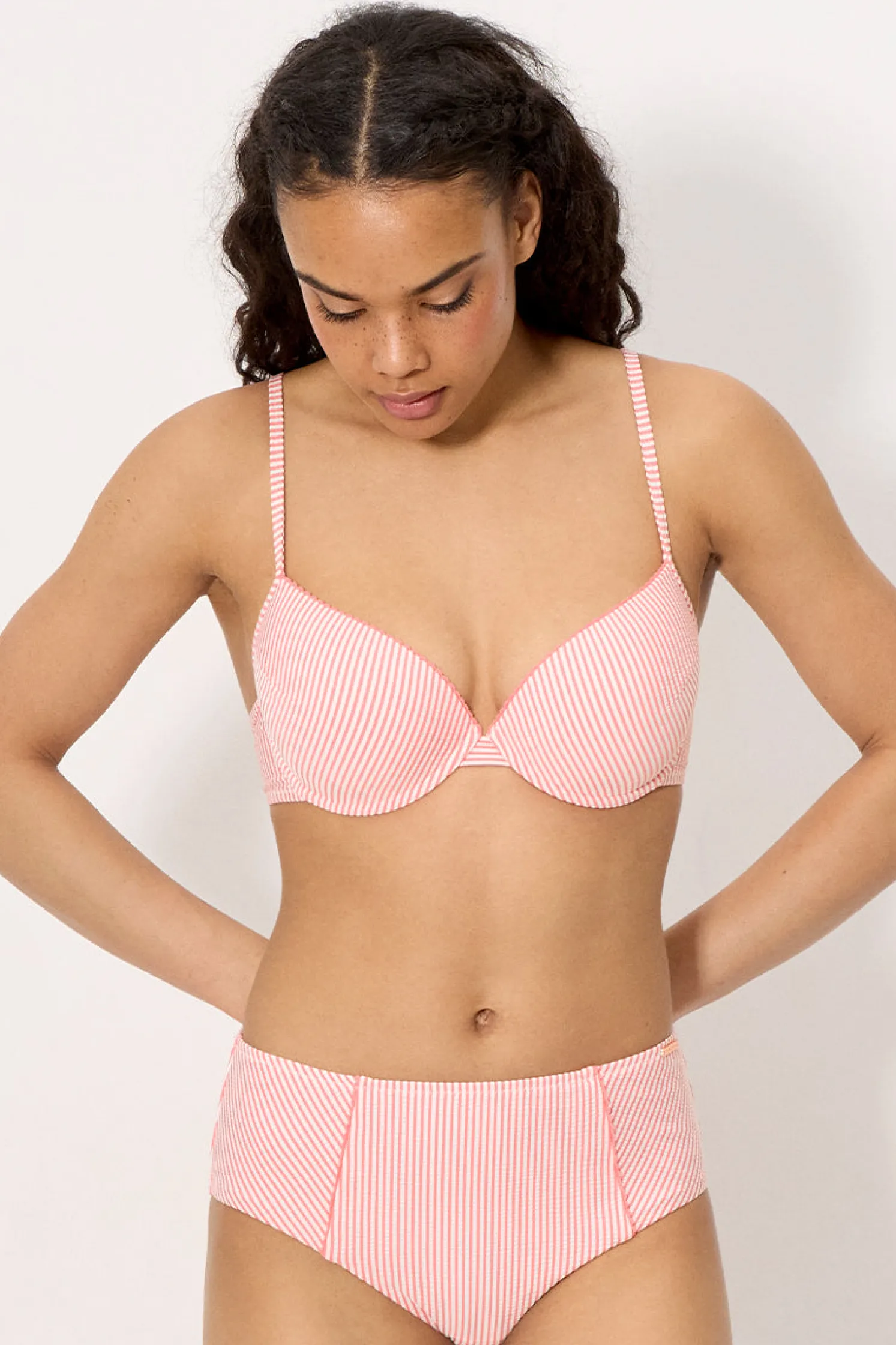 Braga bikini reductora alta bambula rosa