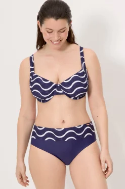 Braga bikini reductora alta estampado ondas marino