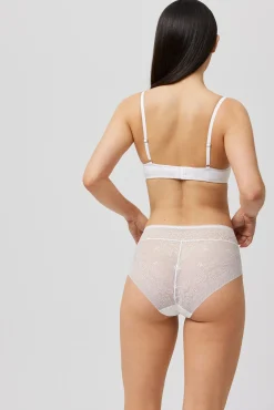 Braga maxi invisible con encaje marfil