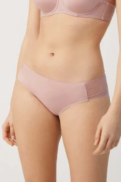 Braga midi invisible con encaje rosa