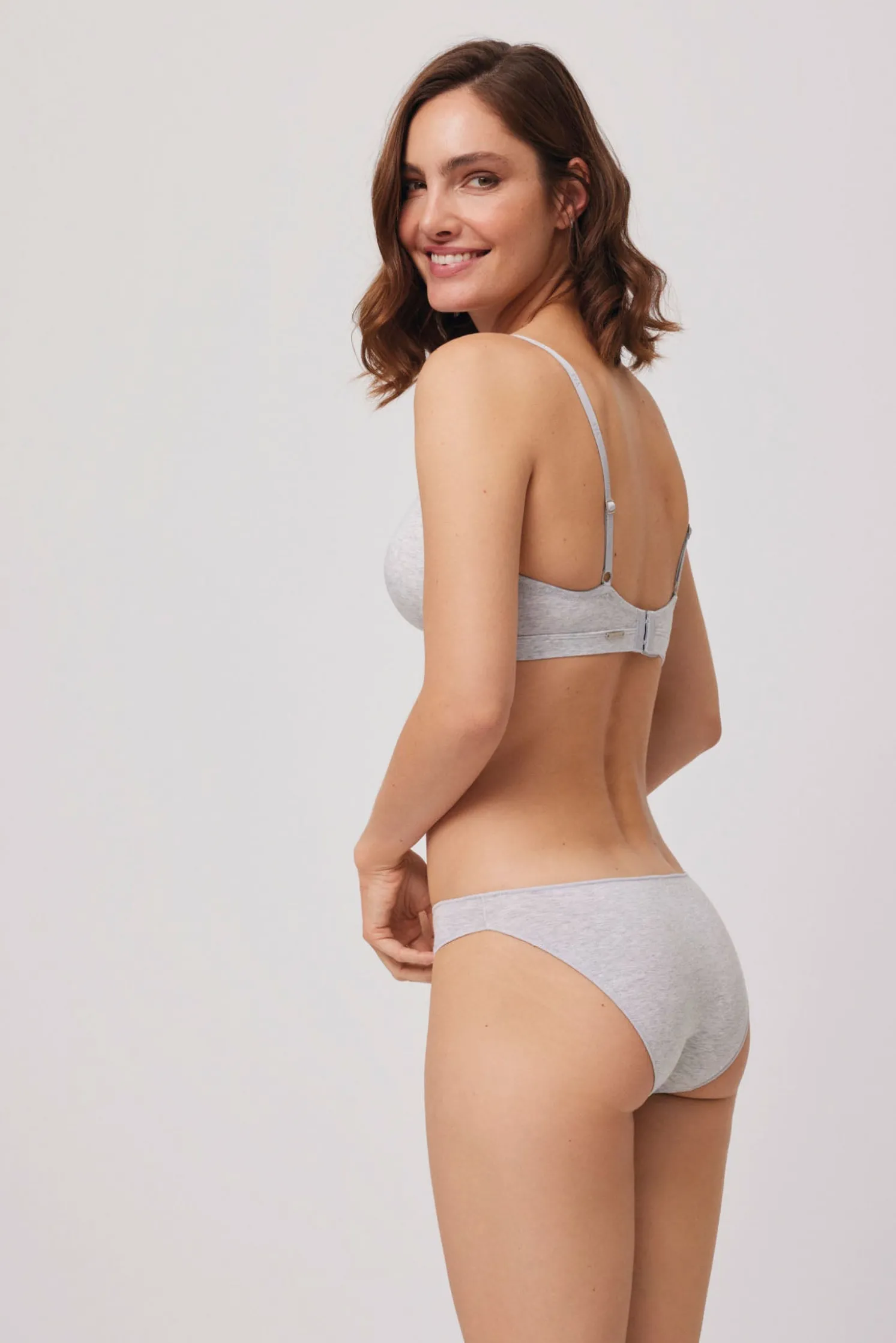 Braga mini algodón gris