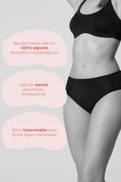Braga mini menstrual negra