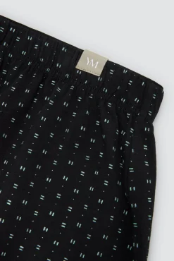 Bóxer de tela abertura algodón estampado rayas minimal