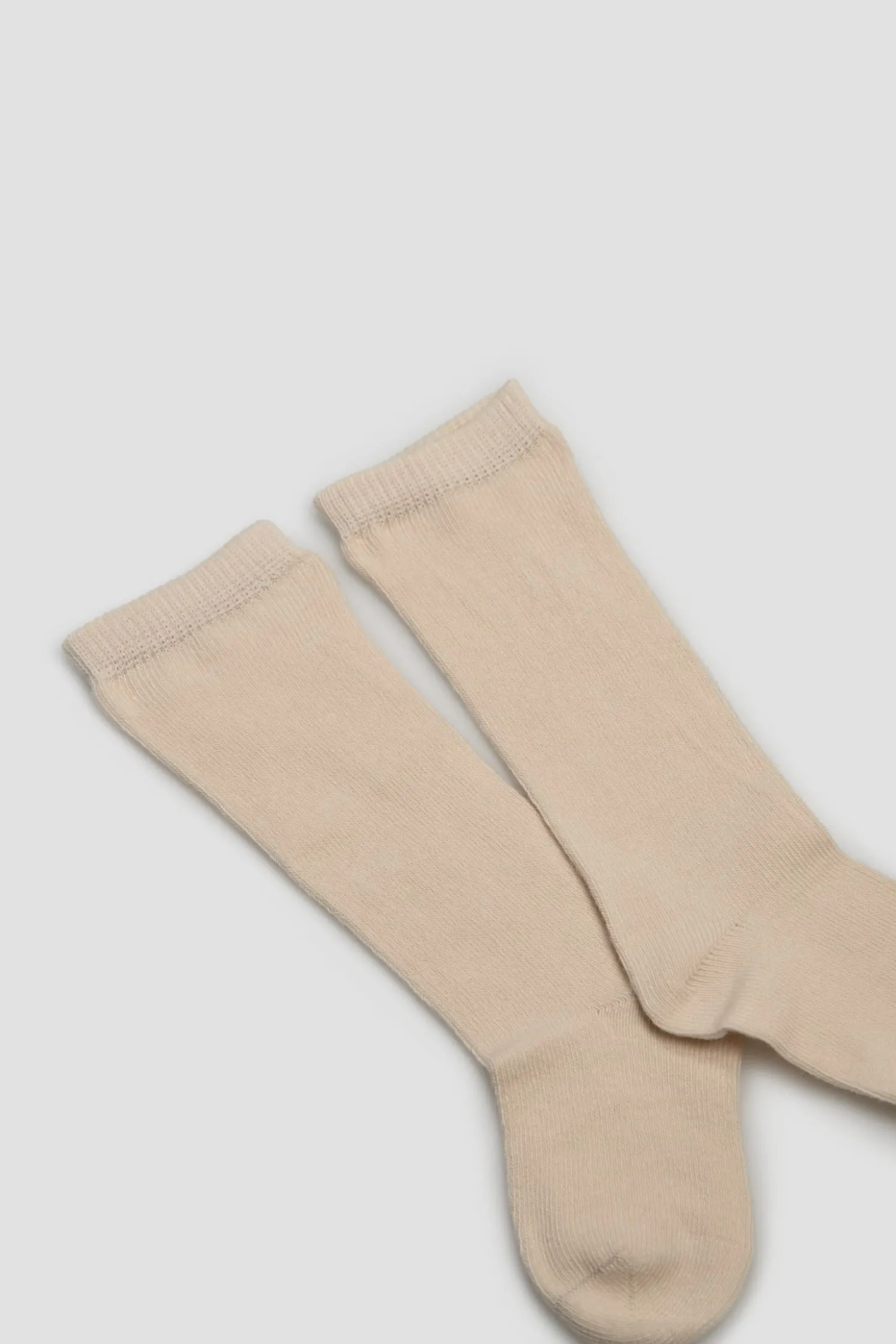Calcetines bebé largos básicos beige