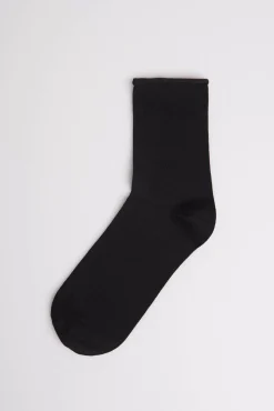 Calcetines básicos sin puño hilo de escocia negro