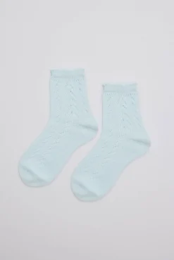 Calcetines calados infantil celeste